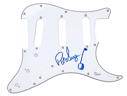 Pete Seeger Banjo Sketched and Signed Pick Guard